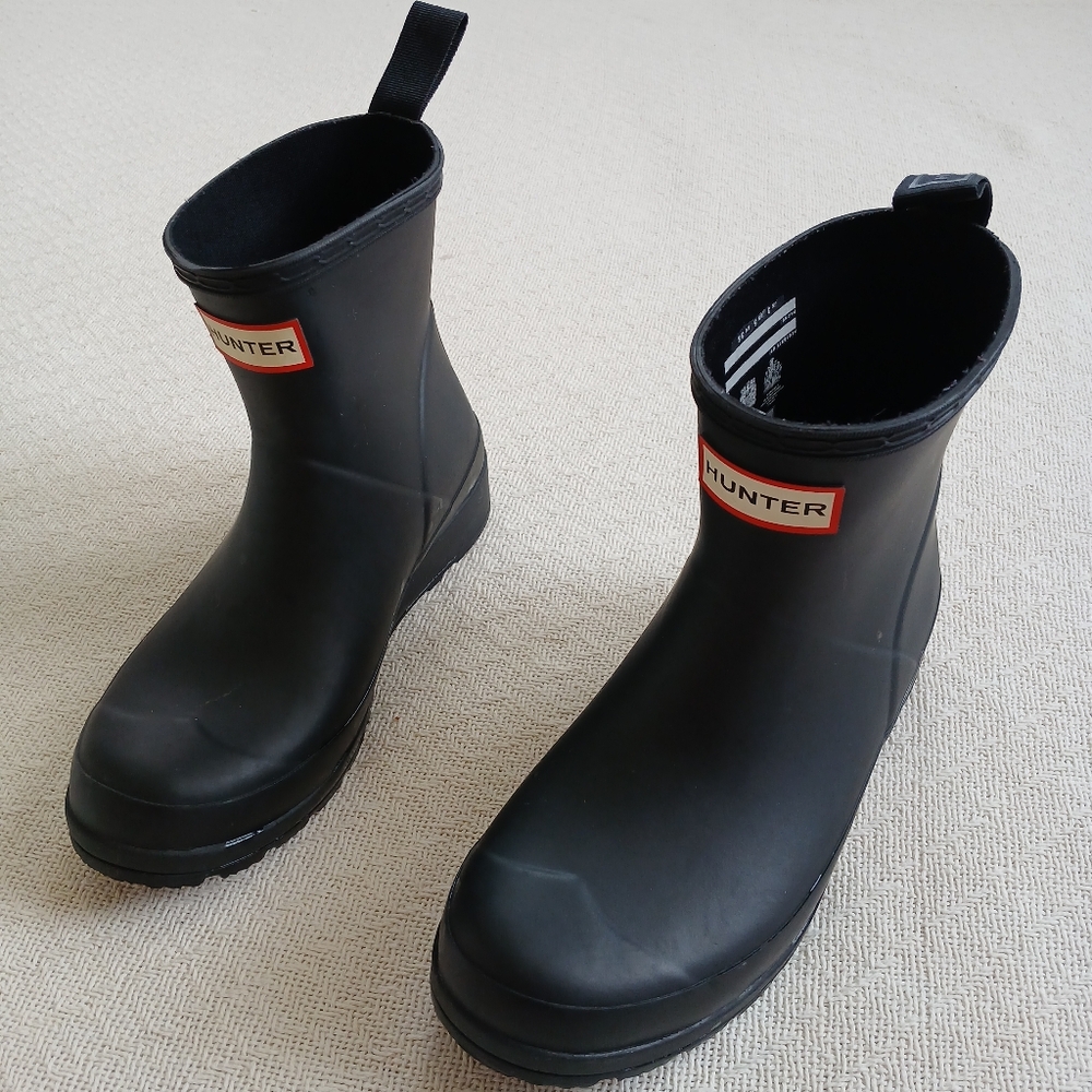 hunter ♡ play short rain boot black 5 spring water